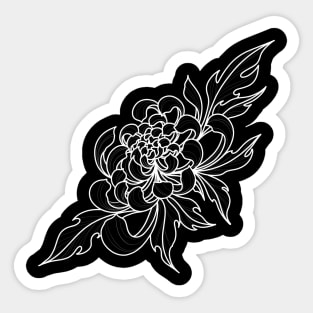 White Peony Flower Sticker